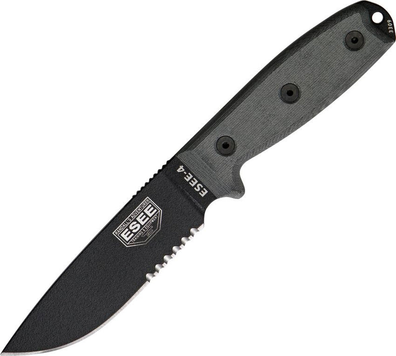 ESEE Model 4 Part Serrated Fixed Blade Knife [ESEE-4S]