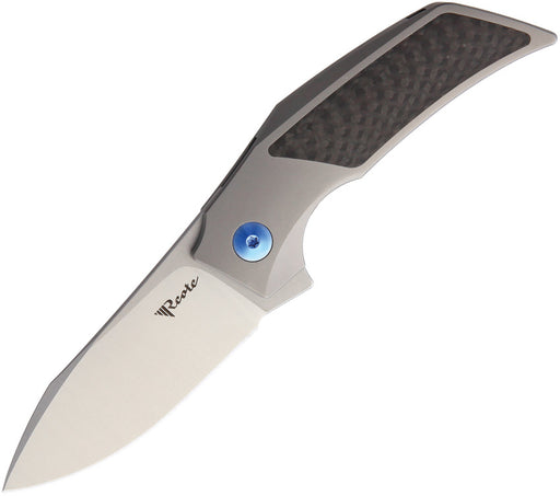 Reate T2500 Frame Lock CF Folding Knife — Bohler M390 / Gray [REA059] — product view 1