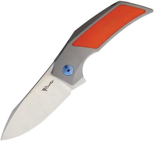 Reate T2500 Frame Lock Orange G10 Folding Knife — Bohler M390 / Gray [REA097] — product view 1