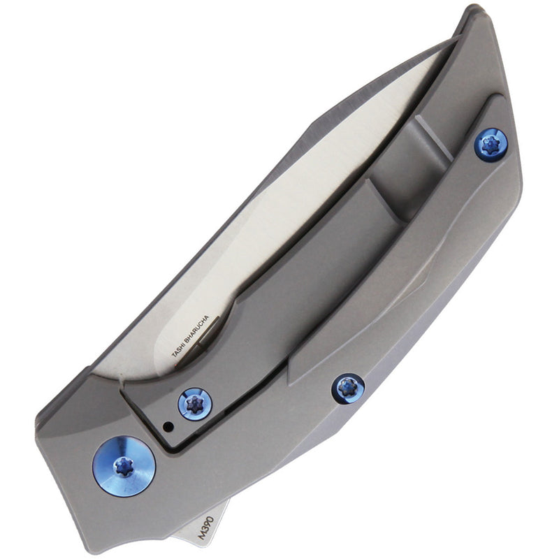 Reate T2500 Frame Lock Orange G10 Folding Knife — Bohler M390 / Gray [REA097] — product view 2