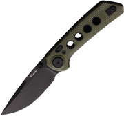 Reate PL-XT Pivot Lock Green PVD Folding Knife — Nitro V [REA131] — product view 1