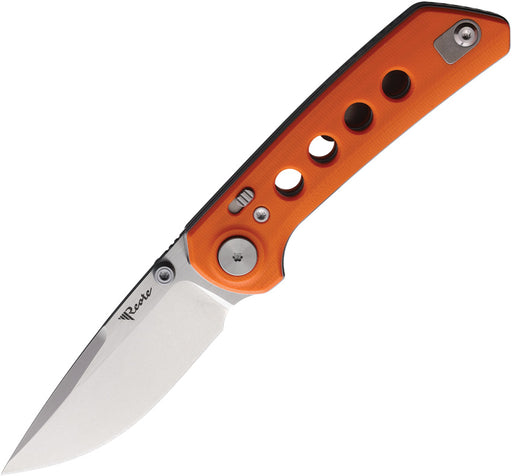 Reate PL-XT Pivot Lock Orange Stonewash Folding Knife — Nitro V [REA132] — product view 1