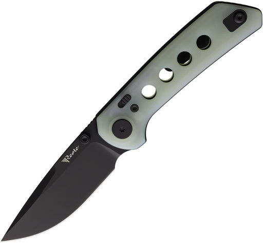 Reate PL-XT Pivot Lock Jade PVD Folding Knife — Nitro V / Green [REA135] — product view 1