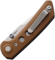 Reate PL-XT Pivot Lock Tan Stonewash Folding Knife — Nitro V / Brown [REA136] — product view 2