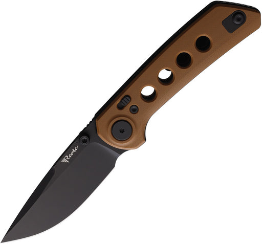 Reate PL-XT Pivot Lock Tan PVD Folding Knife — Nitro V / Brown [REA137] — product view 1