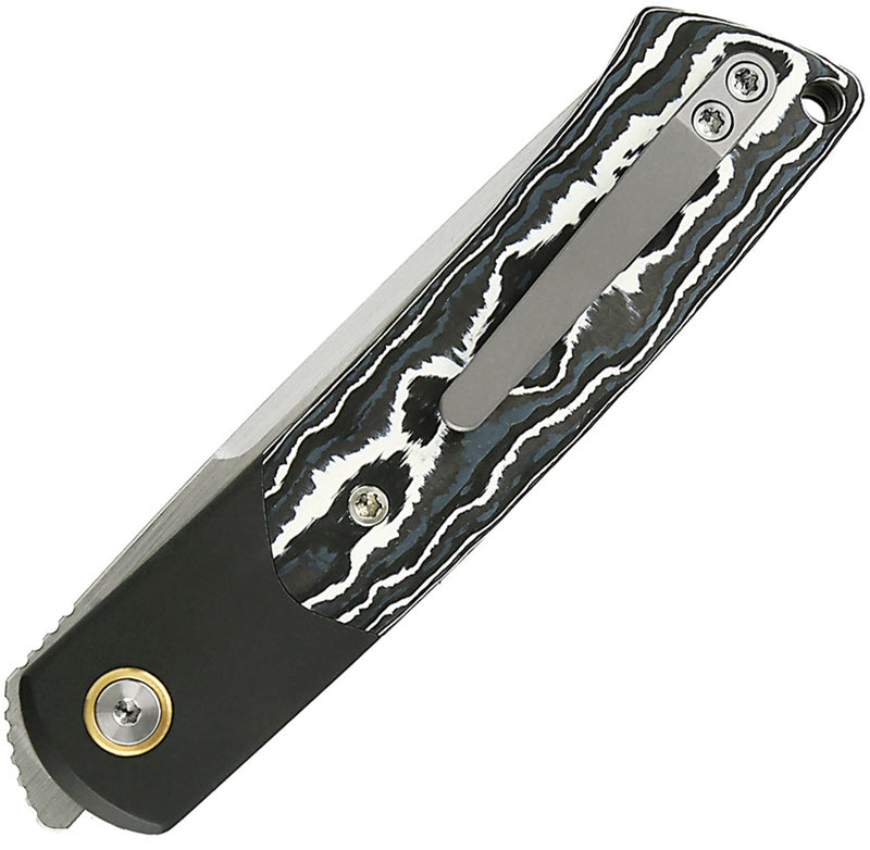 Reate Tribute Liner Lock White Storm Folding Knife — Bohler M390 [REA152] — product view 2