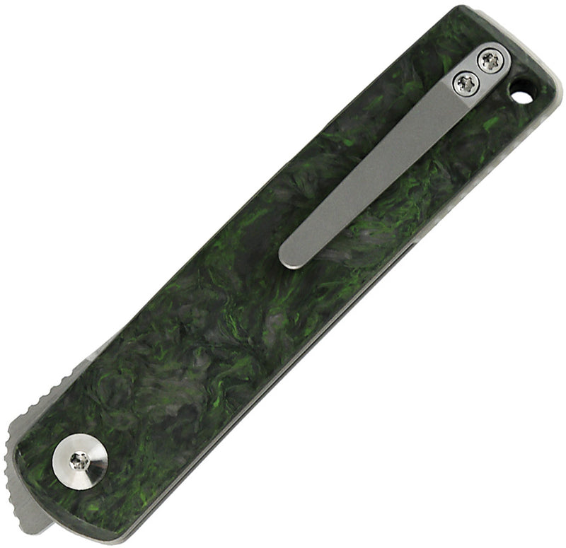 Reate Bushido Liner Lock Dark Matter Green Folding Knife — Bohler M390 [REA157] — product view 2