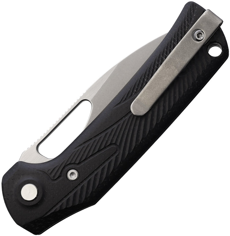 Reate PL-XE Pivot Lock Black Micarta Stonewash Folding Knife — Nitro V [REA167] — product view 2