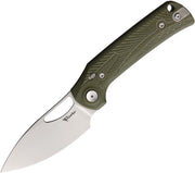 Reate PL-XE Pivot Lock Green Micarta Stonewash Folding Knife — Nitro V [REA169] — product view 1