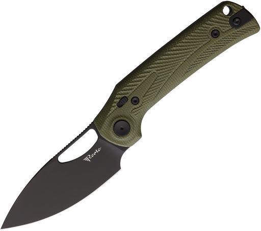 Reate PL-XE Pivot Lock Green Micarta PVD Folding Knife — Nitro V [REA170] — product view 1