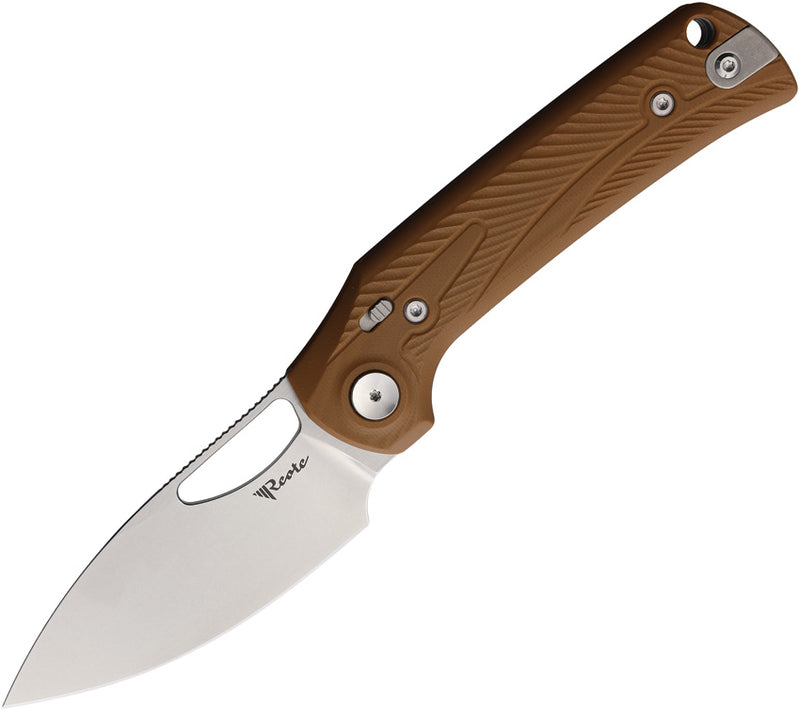 Reate PL-XE Pivot Lock Tan G10 Stonewash Folding Knife — Nitro V / Brown [REA171] — product view 1