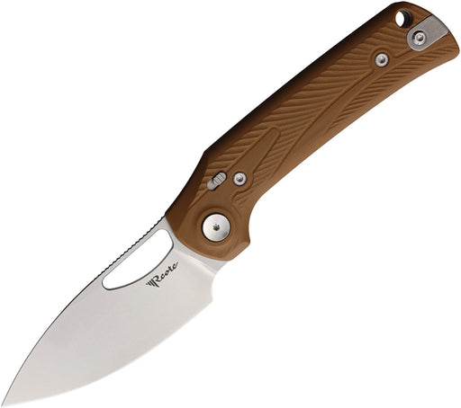 Reate PL-XE Pivot Lock Tan G10 Stonewash Folding Knife — Nitro V / Brown [REA171] — product view 1