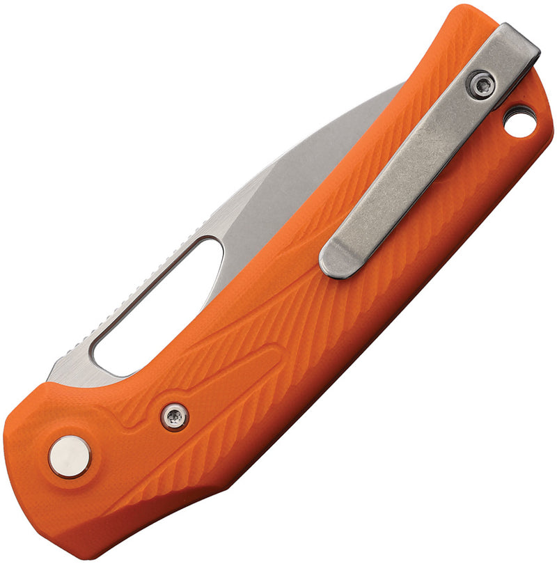 Reate PL-XE Pivot Lock Orange G10 Stonewash Folding Knife — Nitro V [REA173] — product view 2