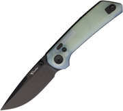 Reate PL-XT Pivot Lock Jade PVD Folding Knife — Nitro V / Green [REA176] — product view 1