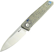 Reate PL-6 Pivot Lock Green Micarta Folding Knife — Nitro V [REA184] — product view 1