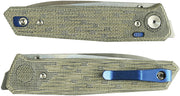 Reate PL-6 Pivot Lock Green Micarta Folding Knife — Nitro V [REA184] — product view 2