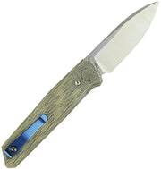 Reate PL-6 Pivot Lock Green Micarta Folding Knife — Nitro V [REA184] — product view 3