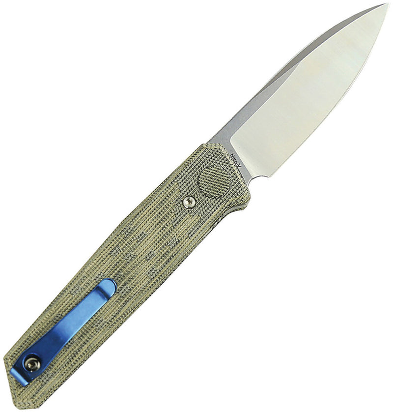 Reate PL-6 Pivot Lock Green Micarta Folding Knife — Nitro V [REA184] — product view 3