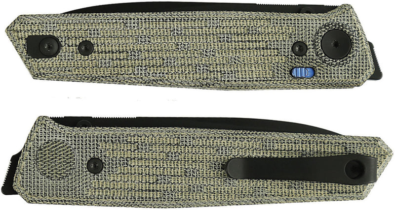 Reate PL-6 Pivot Lock Green Micarta Folding Knife — Nitro V [REA188] — product view 2