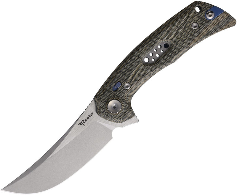 Reate PL-7 Pivot Lock Green/Black Micarta Folding Knife — Nitro V [REA192] — product view 1