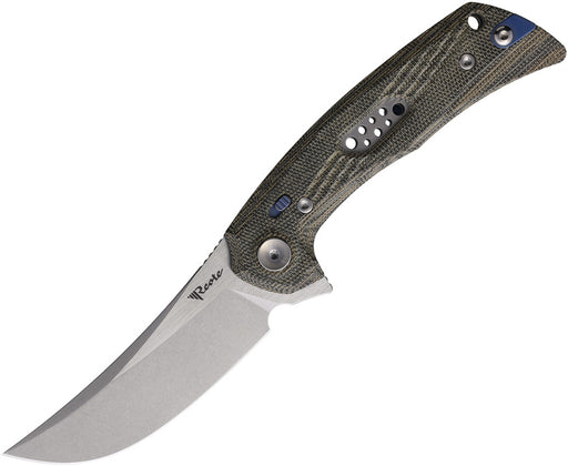 Reate PL-7 Pivot Lock Green/Black Micarta Folding Knife — Nitro V [REA192] — product view 1