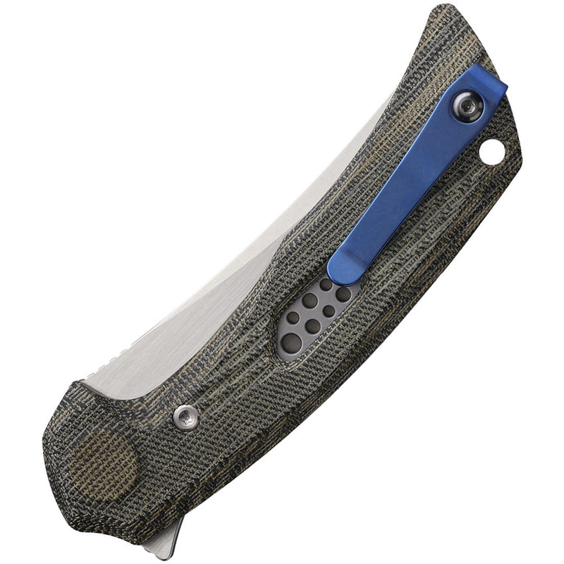 Reate PL-7 Pivot Lock Green/Black Micarta Folding Knife — Nitro V [REA192] — product view 2