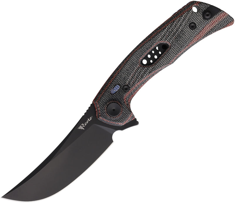 Reate PL-7 Pivot Lock Black/Red Micarta Folding Knife — Nitro V [REA195] — product view 1