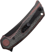 Reate PL-7 Pivot Lock Black/Red Micarta Folding Knife — Nitro V [REA195] — product view 2