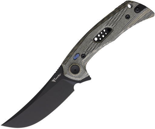 Reate PL-7 Pivot Lock Black/Green Micarta Folding Knife — Nitro V [REA196] — product view 1