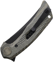 Reate PL-7 Pivot Lock Black/Green Micarta Folding Knife — Nitro V [REA196] — product view 2