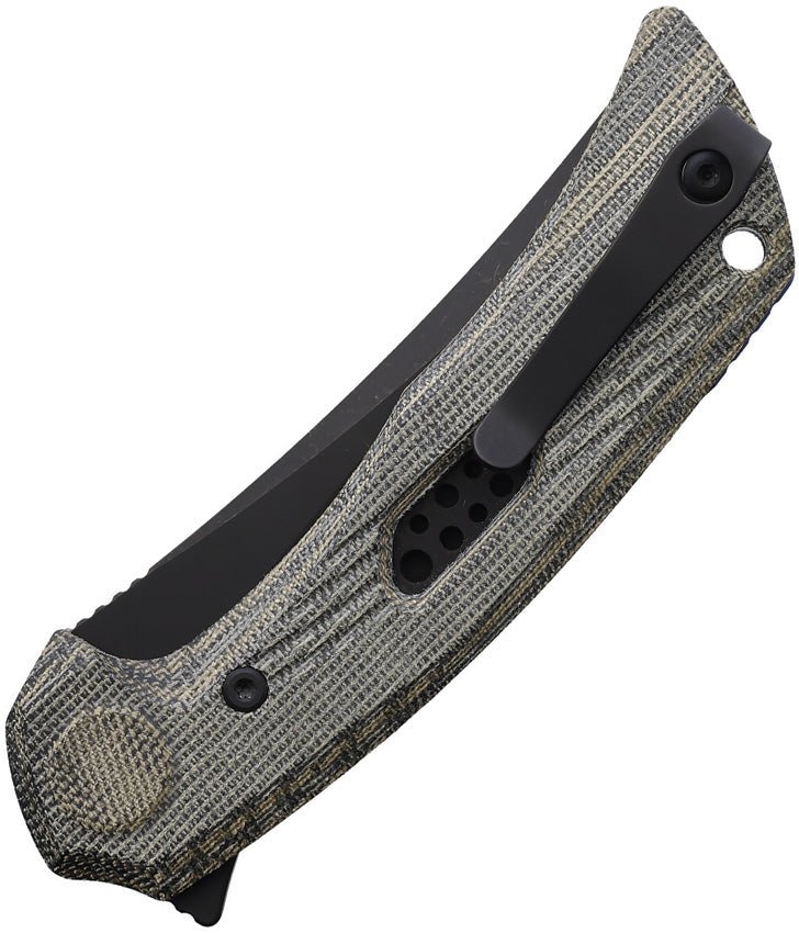 Reate PL-7 Pivot Lock Black/Green Micarta Folding Knife — Nitro V [REA196] — product view 2