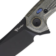 Reate PL-7 Pivot Lock Black/Green Micarta Folding Knife — Nitro V [REA196] — product view 3