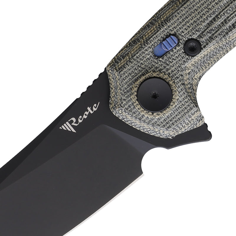 Reate PL-7 Pivot Lock Black/Green Micarta Folding Knife — Nitro V [REA196] — product view 3