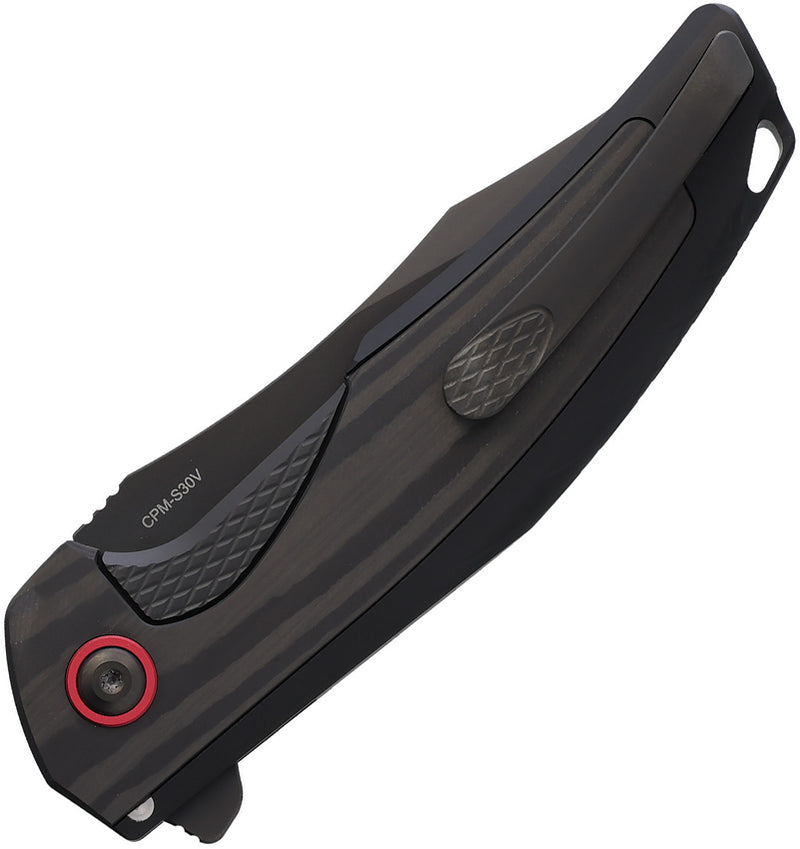 Reate Jack Jr Frame Lock Black/Red Folding Knife — CPM S30V [REA200] — product view 2