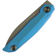 Reate VK Anub Frame Lock Blue Bead Blast Folding Knife — Elmax [REA210] — product view 3