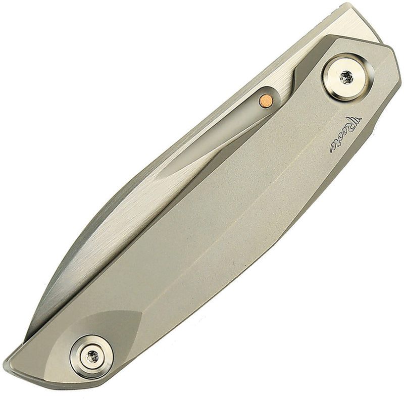 Reate VK Anub Frame Lock Bead Blast Ti Folding Knife — Elmax [REA212] — product view 3