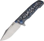 Reate 9DV2 Frame Lock Frost Fat CF Folding Knife — CPM-154 [REA226] — product view 1
