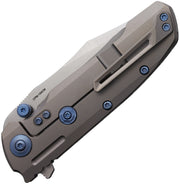 Reate 9DV2 Frame Lock Frost Fat CF Folding Knife — CPM-154 [REA226] — product view 2