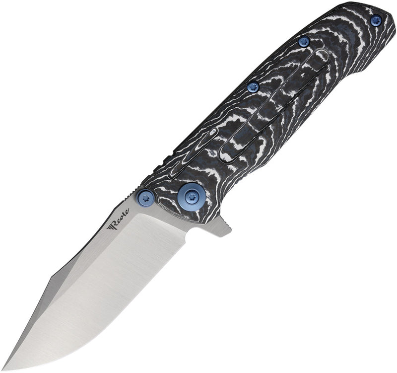 Reate 9DV2 Frame Lock Storm Fat CF Folding Knife — CPM-154 [REA227] — product view 1