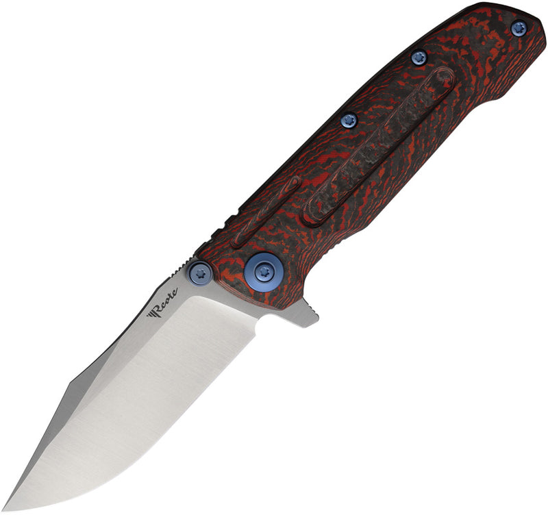 Reate 9DV2 Frame Lock Lava Fat CF Folding Knife — CPM-154 [REA228] — product view 1