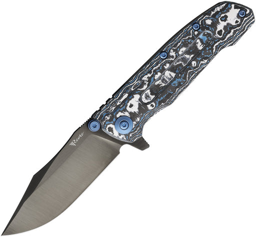 Reate 9DV2 Frame Lock Frost Fat CF Folding Knife — CPM-154 [REA229] — product view 1