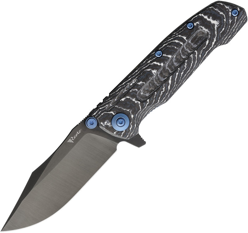 Reate 9DV2 Frame Lock Storm Fat CF Folding Knife — CPM-154 [REA230] — product view 1