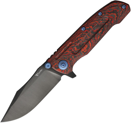 Reate 9DV2 Frame Lock Lava Fat CF Folding Knife — CPM-154 [REA231] — product view 1