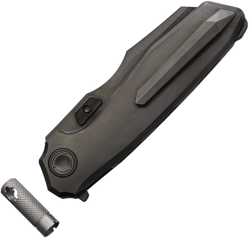 Reate Mantis Inset Liner Lock Black Stonewash Folding Knife — Elmax [REA233] — product view 2