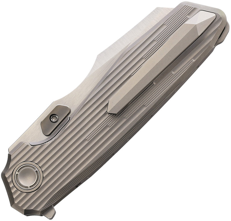 Reate Mantis Inset Liner Lock Bead Blast Folding Knife — Elmax / Gray [REA234] — product view 2