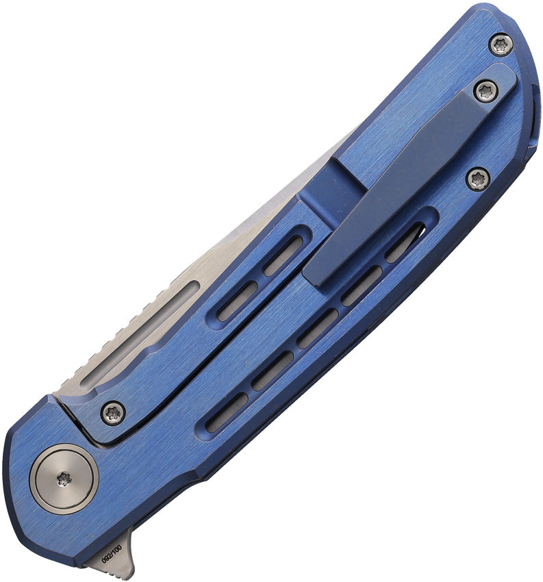 Reate Remedy Frame Lock Blue Folding Knife — Elmax [REA249] — product view 2