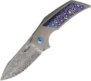Reate T2500 Frame Lock TI Damasteel Folding Knife [REA259] — product view 1