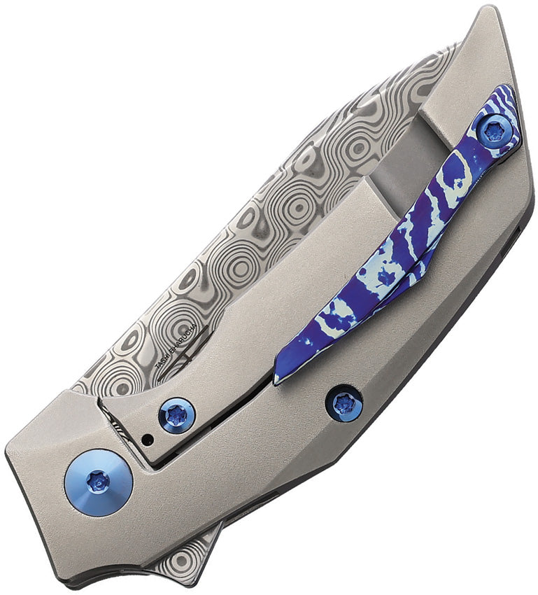 Reate T2500 Frame Lock TI Damasteel Folding Knife [REA259] — product view 2