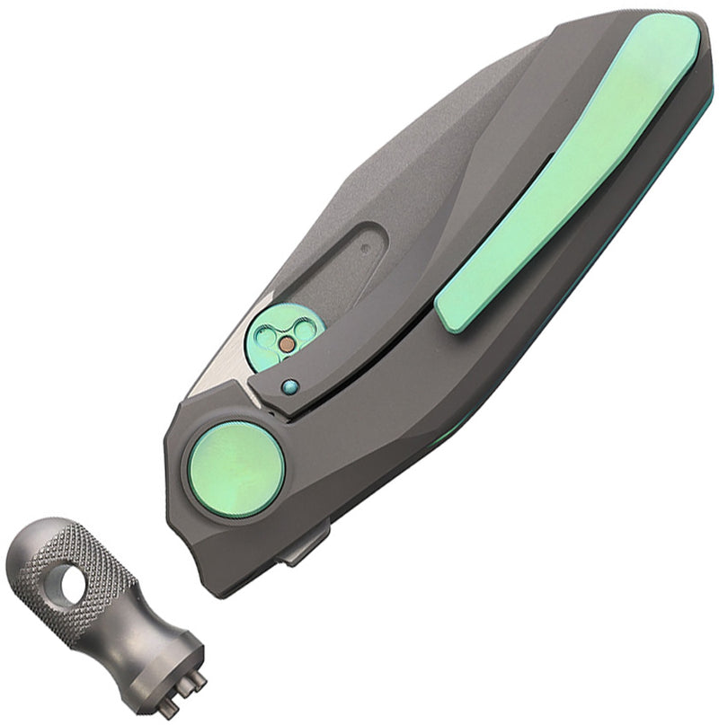Reate VK-FROK Frame Lock Ti Bead Blast Folding Knife — Elmax [REA261] — product view 2