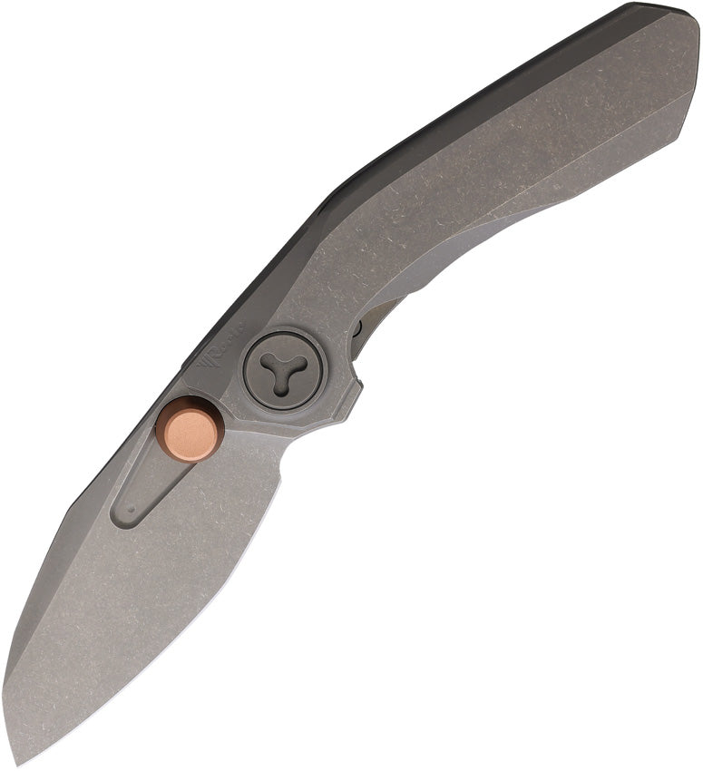Reate VK-FROK Frame Lock Ti Stonewash Folding Knife — Elmax [REA262] — product view 1